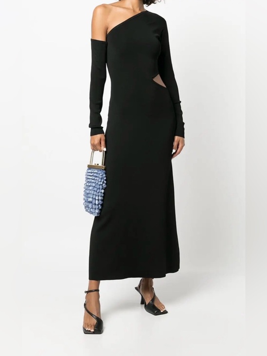 cult gaia Dresses & Skirts - Cult Gaia Zora Asymmetrical Midi Dress in Black